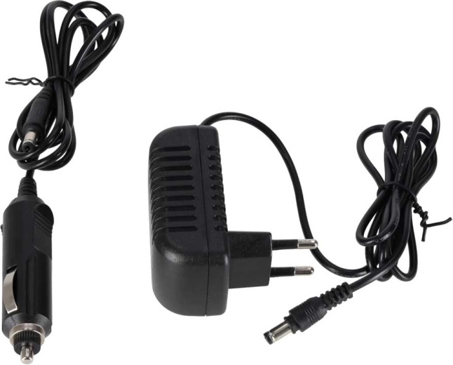 Power from mains and car cigarette lighter