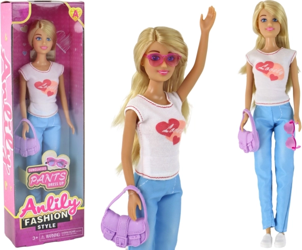 Anlily Doll with Long Blonde Hair and Accessories – White