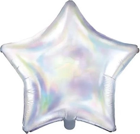 Ballon en aluminium irisé en forme d’étoile 48 cm