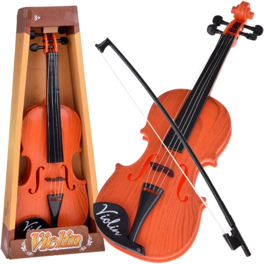 Kunststof kinder-viool met strijkstok 42 cm – geel