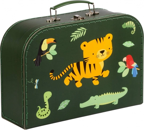 A Little Lovely Company ensemble de deux valisettes en carton pour enfants au motif d’animaux de la forêt – Tigre