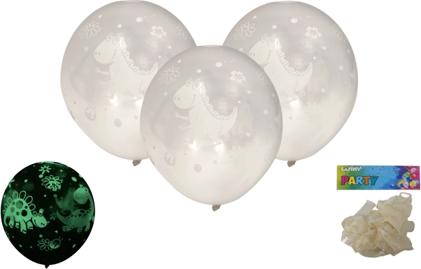 Inflatable Balloons 30 cm, Glow in the Dark – Set of 6