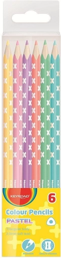 Pastelkleurige driekantige kleurpotloden Keyroad, set van 6 kleuren