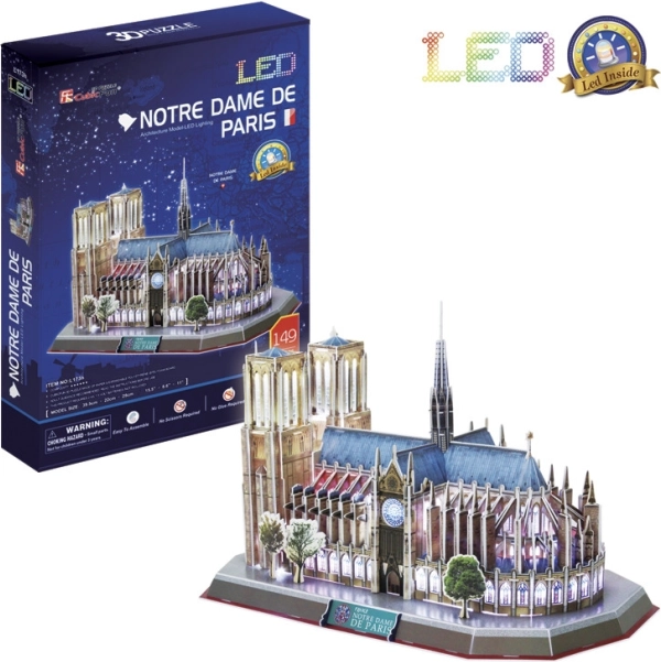 Lichtgevend 3D-puzzel Kathedraal Notre-Dame 149 stukjes