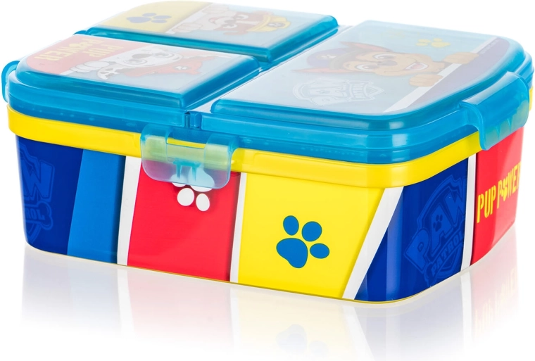 Kids’ snack box PATROL, divided, 17.5 × 13 cm, with clips