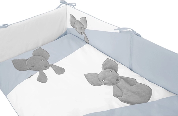 Complete ledikantset in zacht blauw