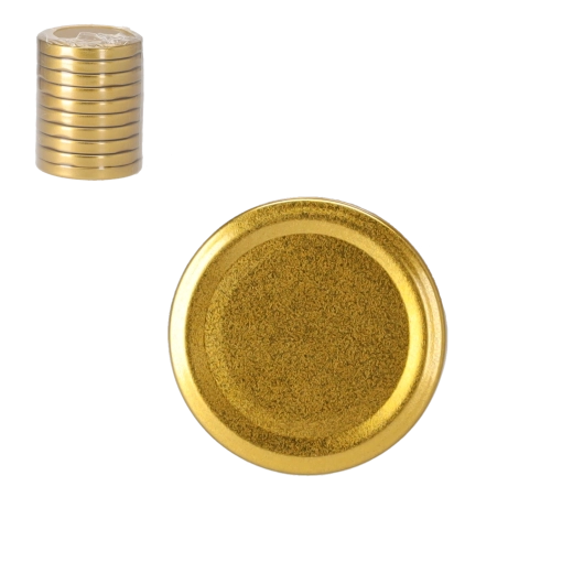 Set of Gold Lids 66 mm for Canning Jars, 10 pcs