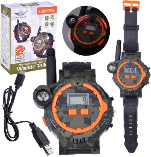 Militaire horloge met radio en kompas