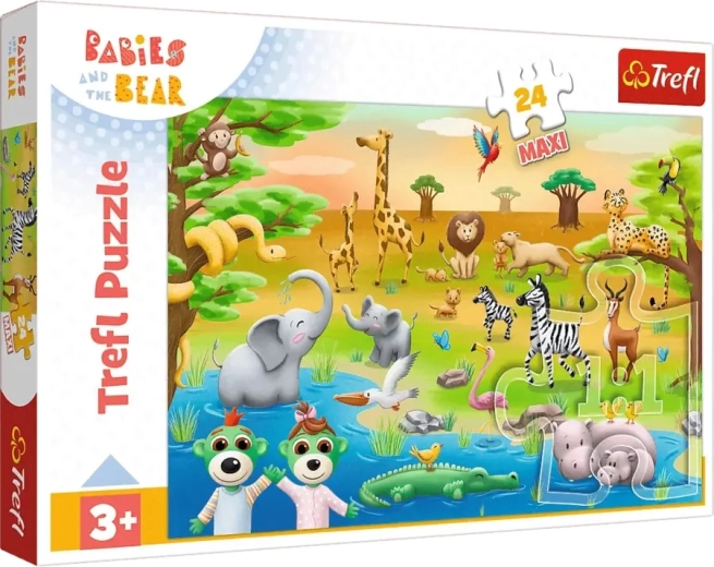 Trefl Puzzle Maxi 24 Teile – BOBAŠKI UND BÄR mit Tieren