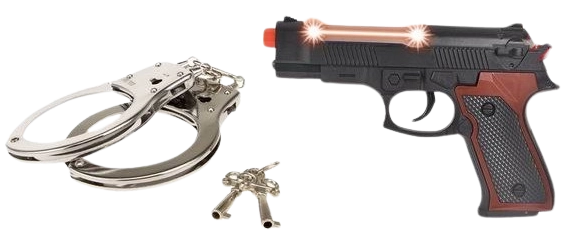 Pistolet de police avec menottes