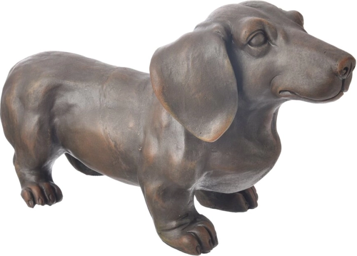 Ceramic Dachshund Figurine, Brown, 43 cm