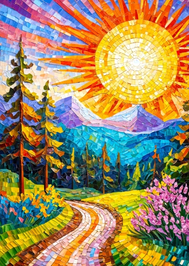 Enjoy Mosaic Sunrise Puzzle 1000 Pieces