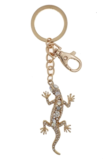 Porte-clés lézard dorée