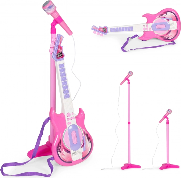 Ensemble de guitare électrique et microphone pour enfants avec pied réglable