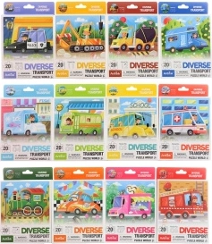 Vrolijke puzzel met transportthema