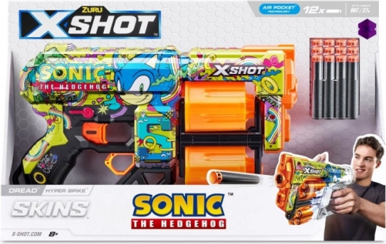 X-Shot Skins Dread Sonic – foam dart blaster met 12-schots trommelmagazijn