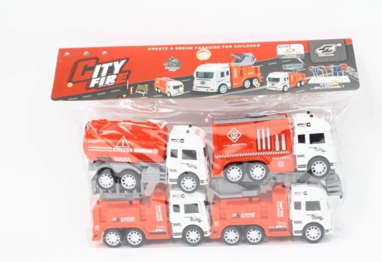 Set de petites voitures de pompiers – 4 pcs