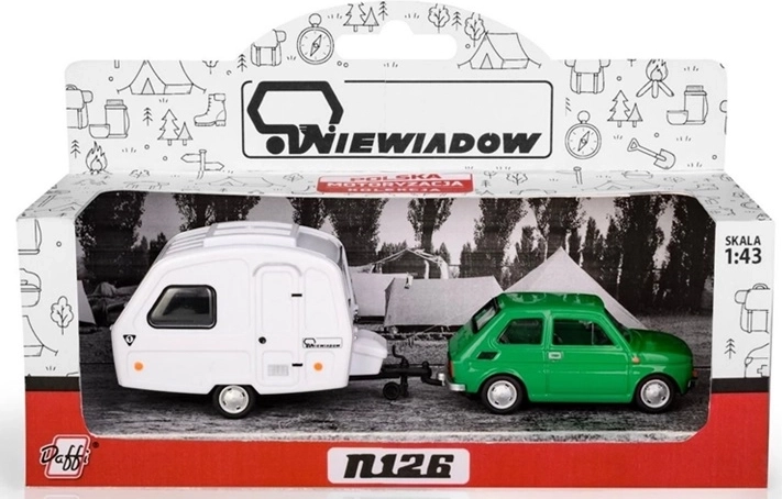 Fiat 126p met Niewiadów N-126 caravan, groen