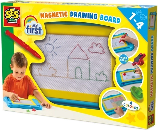 SES My First magnetic drawing board with 4 colors