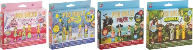 Creatieve set Peg Dolls - Prinsessen, Alchemie, Piraten en Jungle