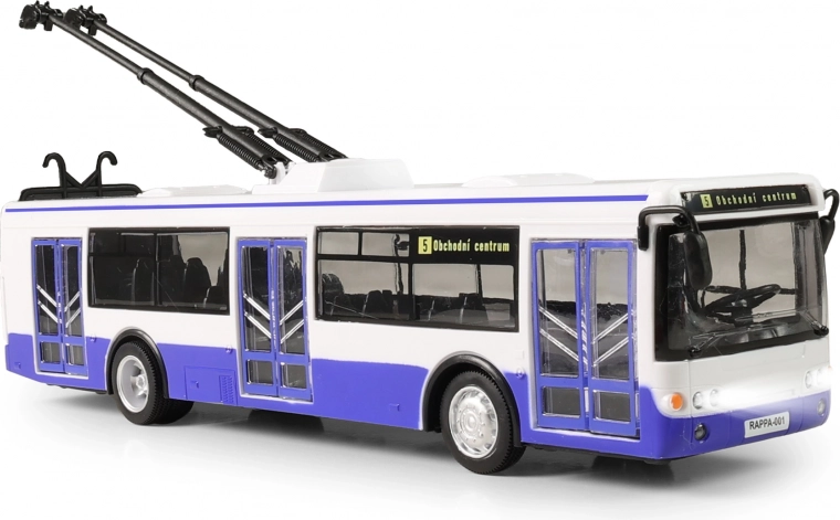 Trolleybus mit tschechischen Haltestellenansagen 28 cm blau