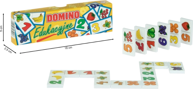 Domino plastic educational – numbers and fruit
