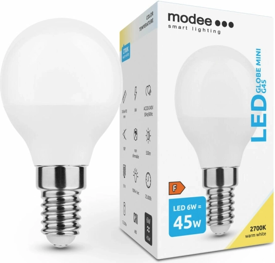 Ampoule LED Modee Lighting Globe Mini G45 6W E14 blanc chaud