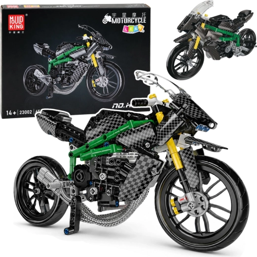 Jeu de construction moto sportive de course noire – 656 pièces