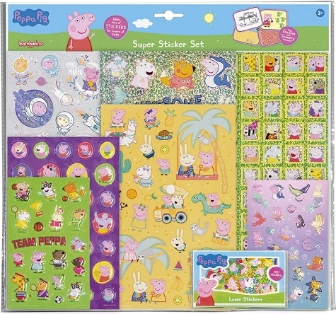 Super set d’autocollants Peppa Pig XL (7 planches + autocollants laser)