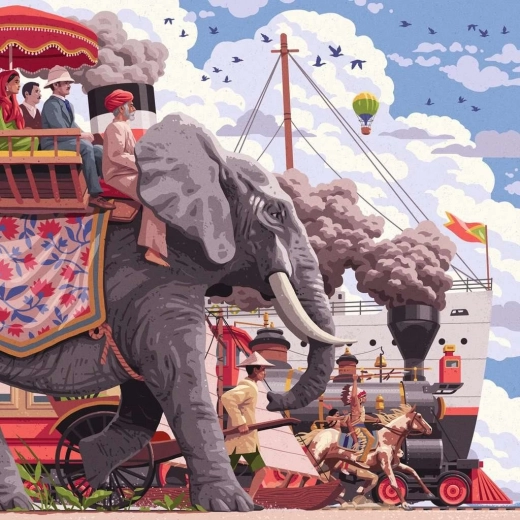 Puzzle carrés Art & Soul : Le tour du monde en 80 jours