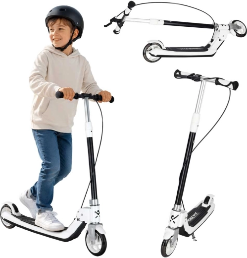 Trike Fix kids’ foldable scooter with LED wheels, black
