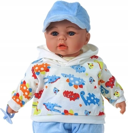 Outfit with colorful print and pacifier included
