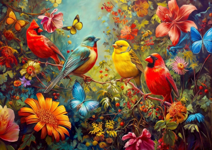 Puzzle Enjoy Gazouillis et battements d’ailes 1000 pièces