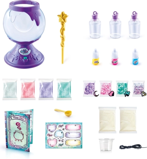 Golden wand and necklace bottles