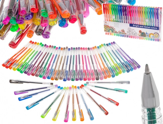 Set aus 50 Glitzer-Gelstiften