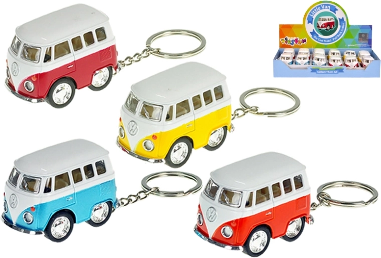 Volkswagen Microbus Keychain with Wind-up Pull-Back Drive