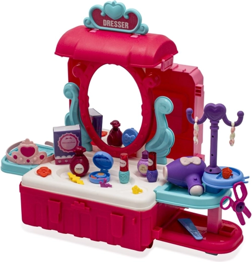 Vanity table with accessories for realistic play