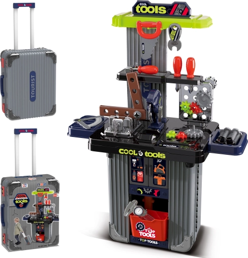 2-in-1 toolbox and workshop with tools for kids