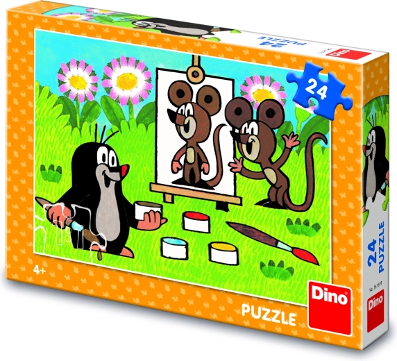 Little Mole as Painter children's puzzle Dino 24 pieces