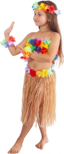 Kids' Hawaiian Skirt, Natural, 45 cm