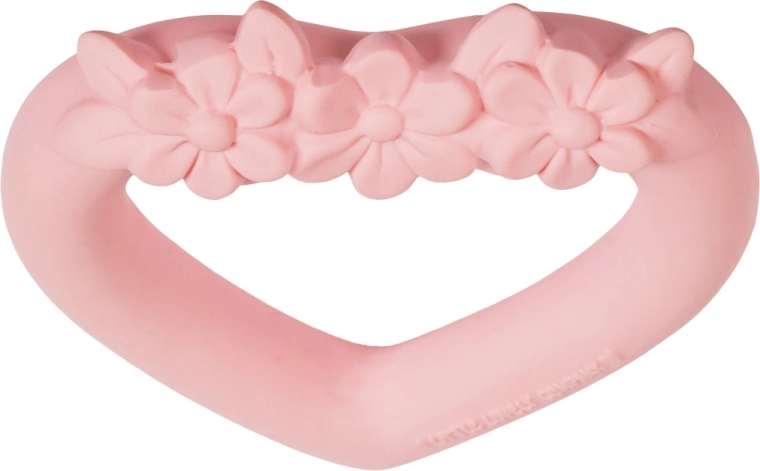 Beißring aus Naturkautschuk Rosa Herz