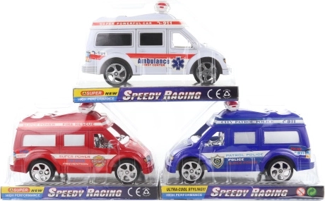 Voiture de secours à inertie, en plastique, 19 cm