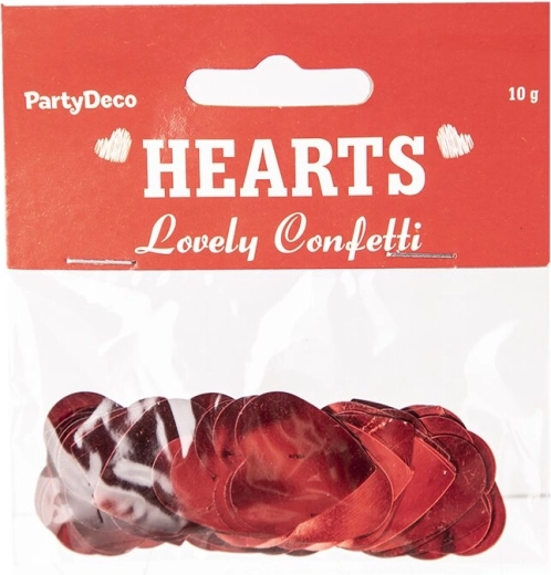 Red heart confetti 10 g