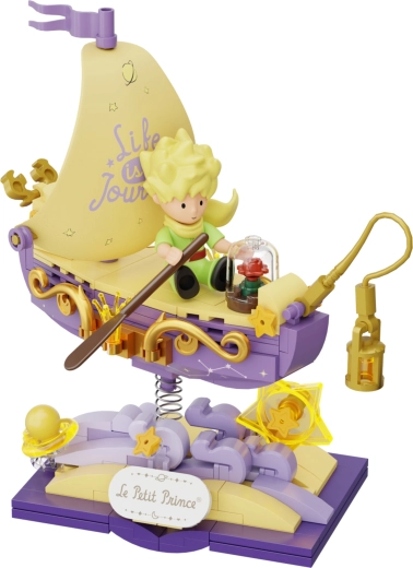 Poëtisch design met roos, sterren en lantaarn