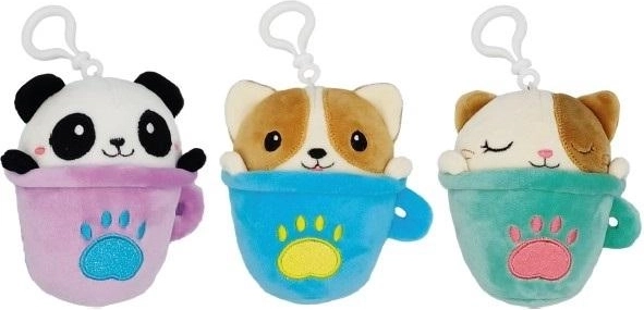Plush animal keychain for backpack