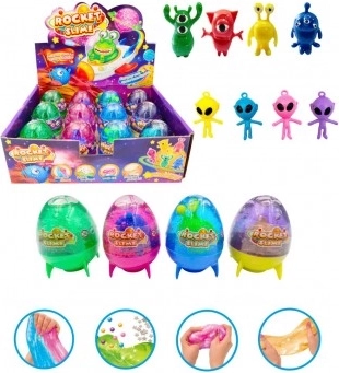 Teddies glitter slime with alien – fun putty with figurine (assorted colors)