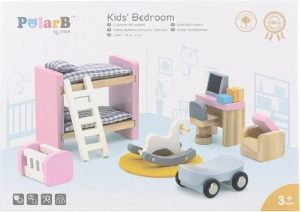 Chambre d'enfant en bois pour maison de poupées VIGA POLARB