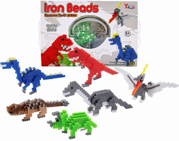 Iron-on beads 3000 pcs – world of dinosaurs