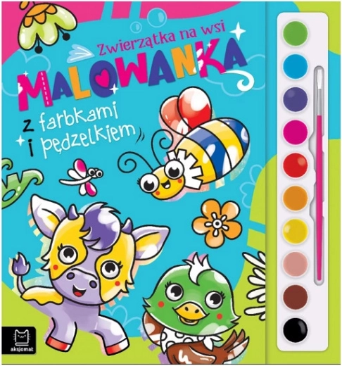 Coloring Set with Paints and Brush – Farm Animals