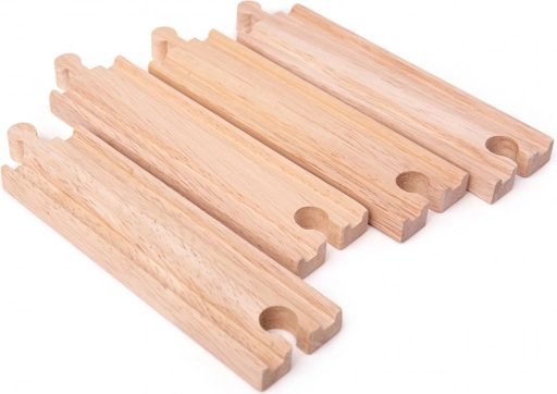 Rails droits longs BIGJIGS RAIL 21 cm – 4 pcs